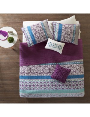 Bohemian Striped Quilted Bedding