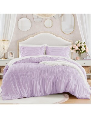 Ruffled lilac bedding set