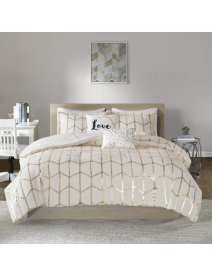 Gold geometric pattern bedding