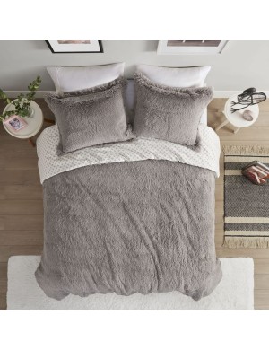 Healing light gray plush bedding