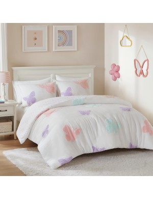 Pastel Butterfly Quilted Bedding