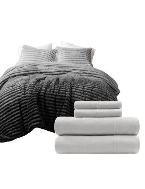 Textured plush bedding