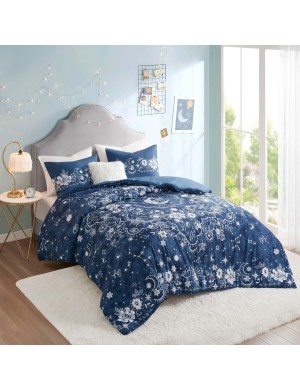 Indigo floral bedding